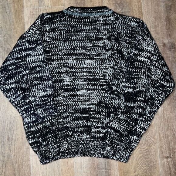 LE TIGRÉ Sweater Women’s Medium Knit Heavyweight Thick Acrylic Black White Gray - Picture 10 of 12